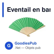 Eventail en bambou et papier Elio - Miniature 7
