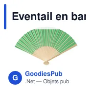Eventail en bambou et papier Elio - Miniature 8