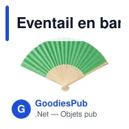 Eventail en bambou et papier Elio - Miniature 9