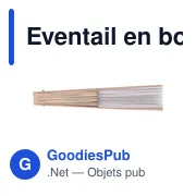 Éventail en bois personnalisable avec logo dans une boîte cadeau kraft Rosanne - Miniature 1