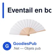 Éventail en bois personnalisable avec logo dans une boîte cadeau kraft Rosanne - Miniature 2