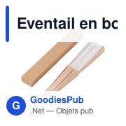 Éventail en bois personnalisable avec logo dans une boîte cadeau kraft Rosanne - Miniature 3