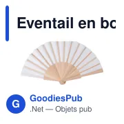 Éventail en bois personnalisable avec logo dans une boîte cadeau kraft Rosanne - Miniature 4