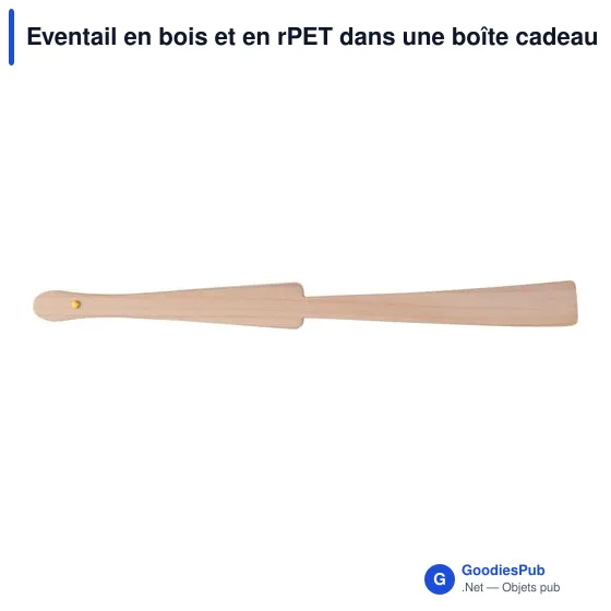 Éventail en bois personnalisable avec logo dans une boîte cadeau kraft Rosanne - Image 5