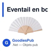 Éventail en bois personnalisable avec logo dans une boîte cadeau kraft Rosanne - Miniature 6