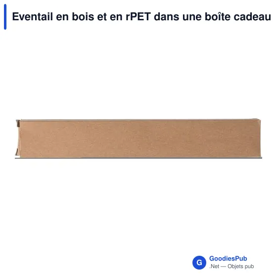 Éventail en bois personnalisable avec logo dans une boîte cadeau kraft Rosanne - Image 8