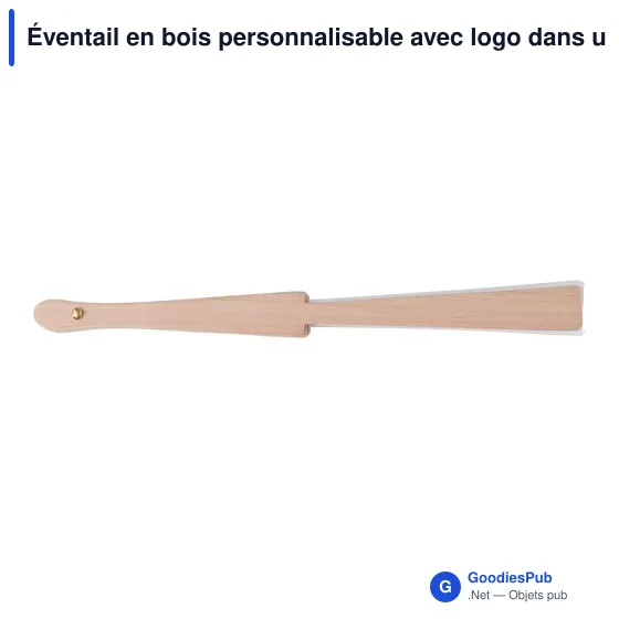 Éventail en bois personnalisable avec logo dans une boîte cadeau kraft Rosanne - Image 9