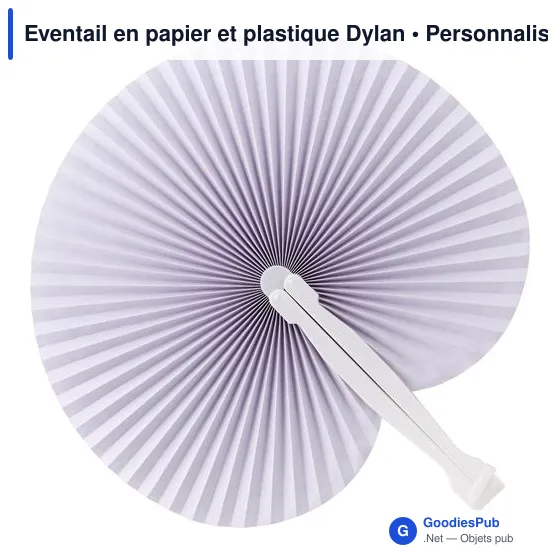 Eventail en papier et plastique Dylan - Image 3