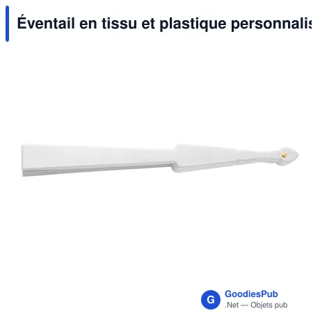 Éventail en tissu et plastique personnalisable avec logo - Kasimira