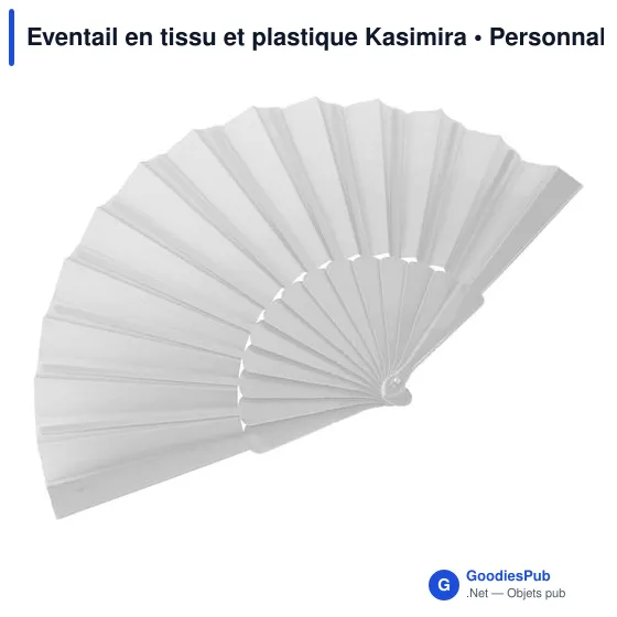 Éventail en tissu et plastique personnalisable avec logo - Kasimira - Image 2