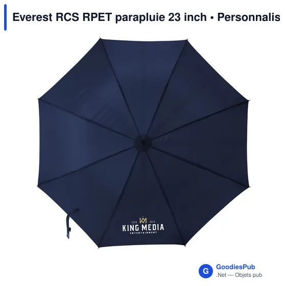 Parapluie personnalisable Everest RCS RPET 23 inch avec logo - Image 7
