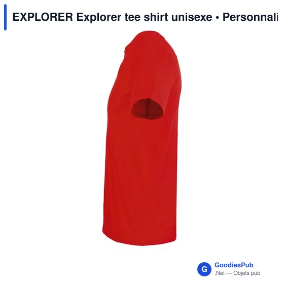 T-shirt unisexe personnalisable en coton recyclé - EXPLORERavec logo - Image 12