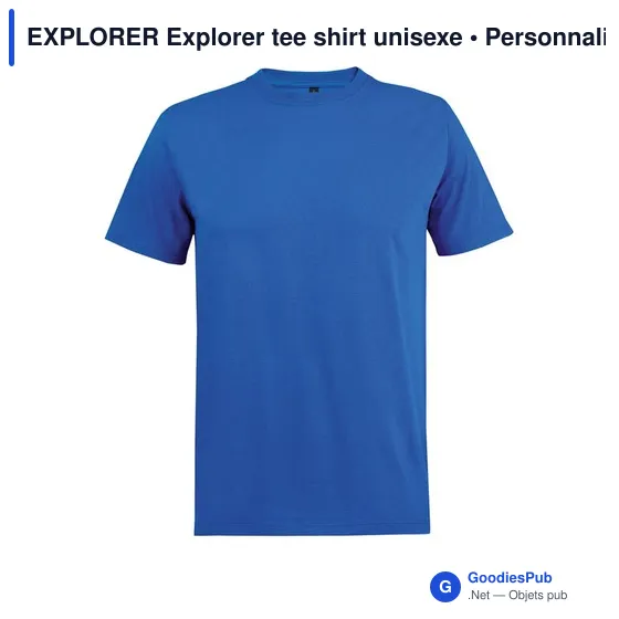 T-shirt unisexe personnalisable en coton recyclé - EXPLORERavec logo - Image 4