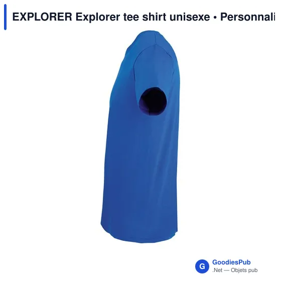 T-shirt unisexe personnalisable en coton recyclé - EXPLORERavec logo - Image 6