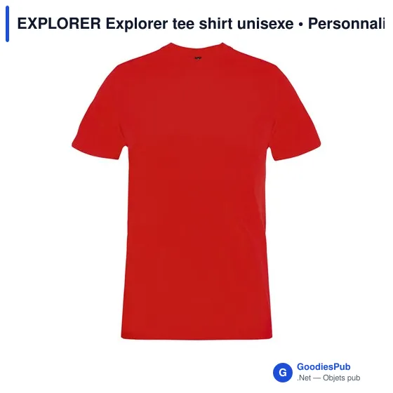 T-shirt unisexe personnalisable en coton recyclé - EXPLORERavec logo - Image 10