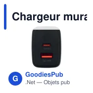 Chargeur mural personnalisable GaN 65W avec logo - Miniature 3