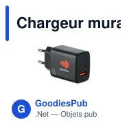 Chargeur mural personnalisable GaN 65W avec logo - Miniature 5