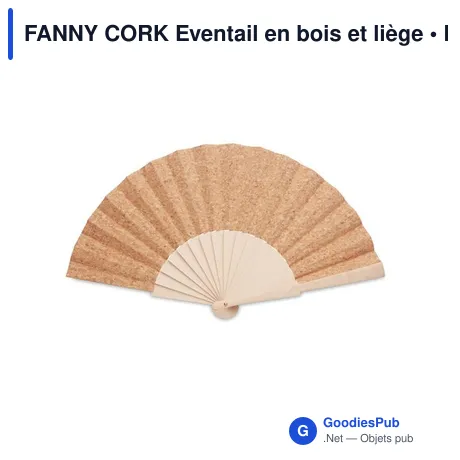 FANNY CORK Eventail en bois et liège