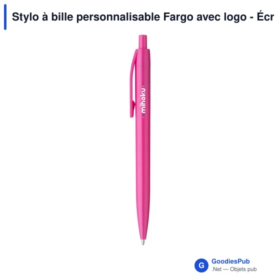 Stylo à bille personnalisable Fargo avec logo - Écriture professionnelle - Image 2