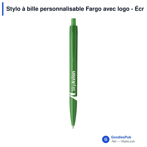 Stylo à bille personnalisable Fargo avec logo - Écriture professionnelle - Image 4