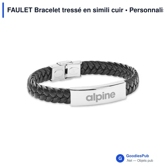 FAULET Bracelet tressé en simili cuir - Image 4
