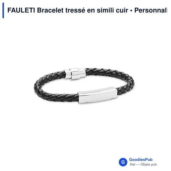 FAULETI Bracelet tressé en simili cuir - Image 1