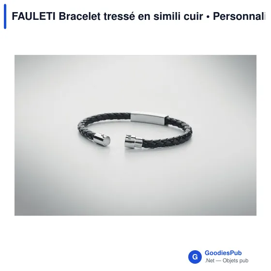 FAULETI Bracelet tressé en simili cuir - Image 2
