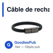 Câble de recharge personnalisable type C avec bracelet en PU - FAULETIavec logo - Miniature 2