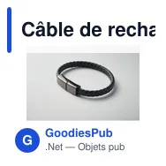 Câble de recharge personnalisable type C avec bracelet en PU - FAULETIavec logo - Miniature 5