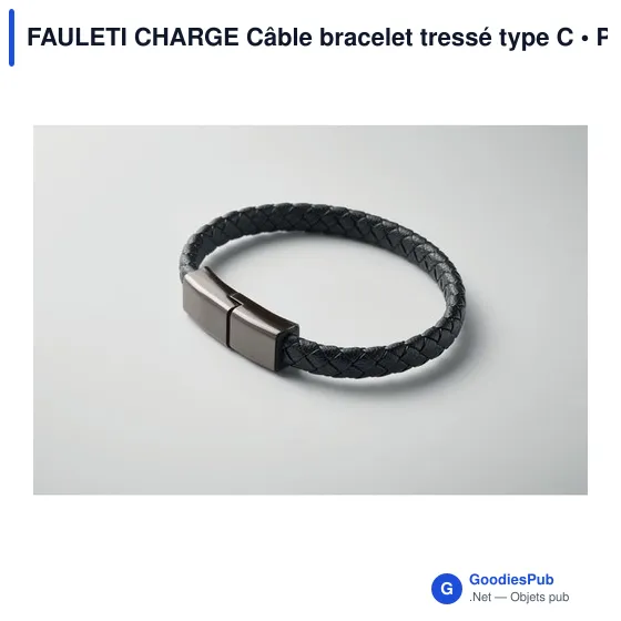 Câble de recharge personnalisable type C avec bracelet en PU - FAULETIavec logo - Image 5