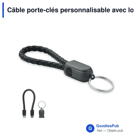Câble porte-clés personnalisable avec logo - FAULETI LOOP