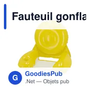 Fauteuil gonflable personnalisable Kokoro avec logo - Miniature 2