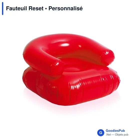 Fauteuil gonflable personnalisable Reset avec logo - bleu - Image 1
