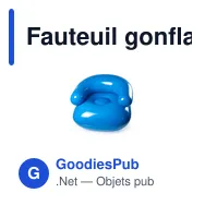 Fauteuil gonflable personnalisable Reset avec logo - bleu - Miniature 12