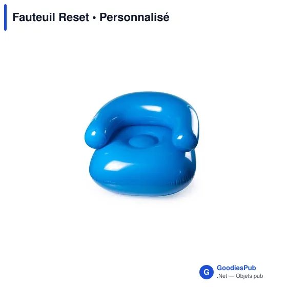 Fauteuil gonflable personnalisable Reset avec logo - bleu - Image 12