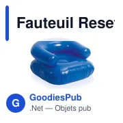 Fauteuil gonflable personnalisable Reset avec logo - bleu - Miniature 4