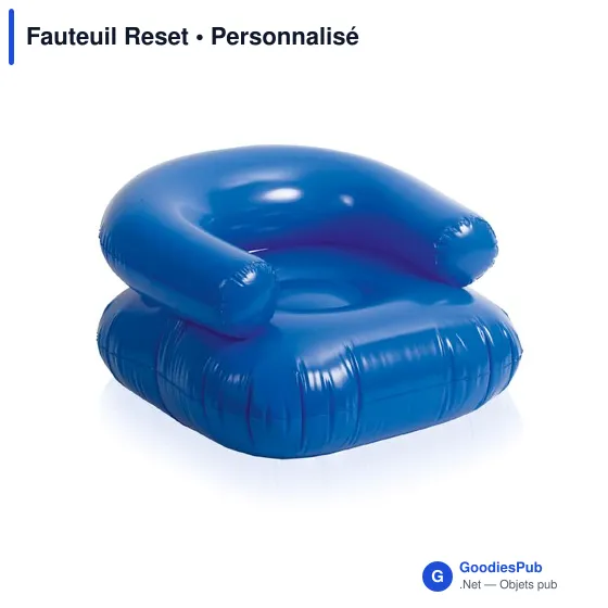 Fauteuil gonflable personnalisable Reset avec logo - bleu - Image 4