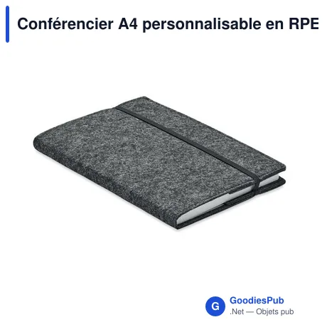 Conférencier A4 personnalisable en RPET avec logo