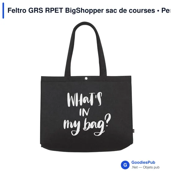 Sac de courses personnalisable Feltro GRS RPET BigShopper avec logo - Image 2