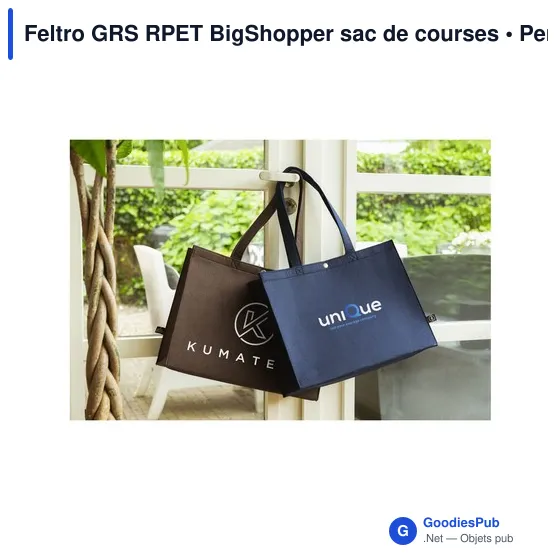 Sac de courses personnalisable Feltro GRS RPET BigShopper avec logo - Image 12