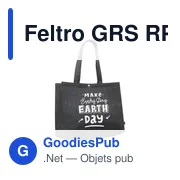 Sac de courses personnalisable Feltro GRS RPET BigShopper avec logo - Miniature 3