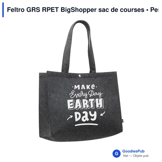 Sac de courses personnalisable Feltro GRS RPET BigShopper avec logo - Image 3