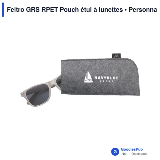 Étui à lunettes personnalisable en feutre RPET avec logo - Image 2