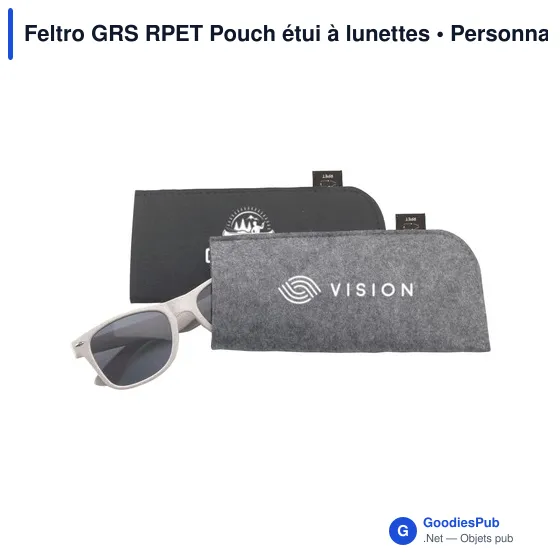 Étui à lunettes personnalisable en feutre RPET avec logo - Image 12