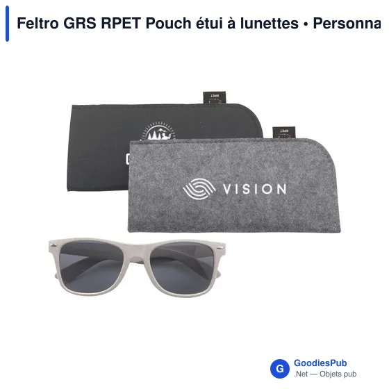 Étui à lunettes personnalisable en feutre RPET avec logo - Image 3