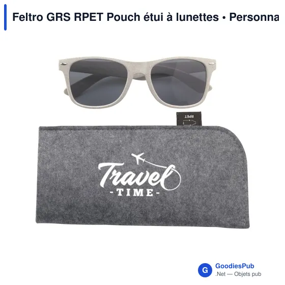 Étui à lunettes personnalisable en feutre RPET avec logo - Image 6