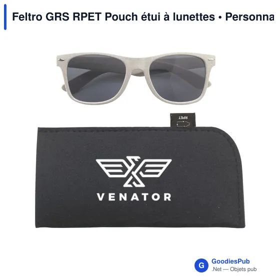 Étui à lunettes personnalisable en feutre RPET avec logo - Image 9