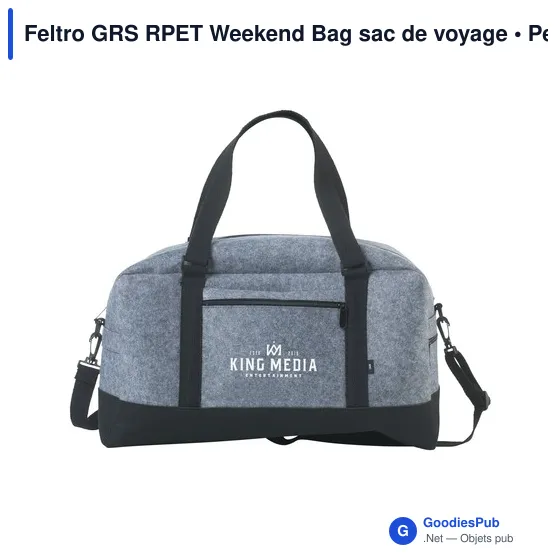 Sac de voyage personnalisable Feltro GRS RPET avec logo - Image 9