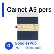 Carnet A5 personnalisable Felty GRS RPET avec logo - Miniature 1