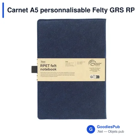 Carnet A5 personnalisable Felty GRS RPET avec logo